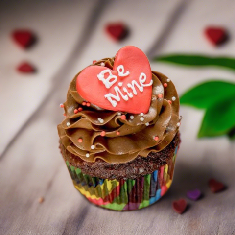Be Mine Chocolate flavored valentine cupcake