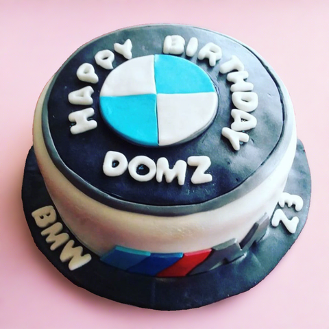 BMW themed fondant birthday cake