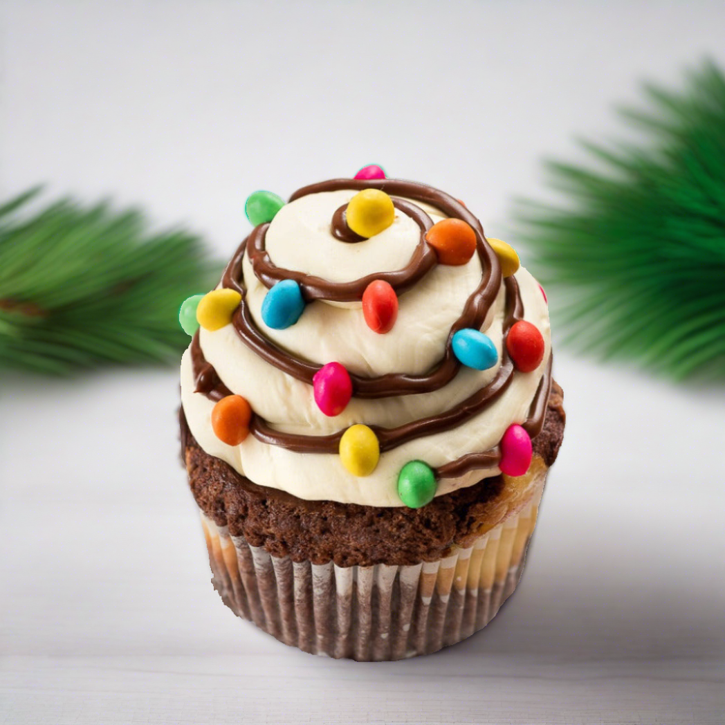 christmas themed lights cupcake for delivery in Dubai