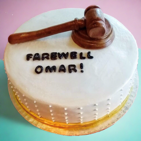 Farewell fondant cake