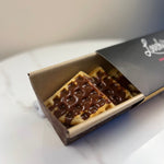 chocolate covered waffles in looshis box