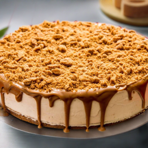 Lotus Cheesecake. Delicious Lotus biscuit crust, layered with our delicious cheesecake topped off with more crumbled biscuit and lotus sauce.  We offer Delivery in Dubai. Order online for delivery. 