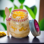 Mango Kunafa Jar. Layers of Delicious Mango, Cream and Kunafa! Size 200ml We offer jar cake Delivery in Dubai. Order online for delivery. 