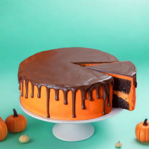Orange Drip chocolate cake! Perfect for halloween. for delivery in Dubai