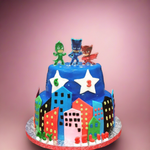 PJ Masks fondant birthday cake