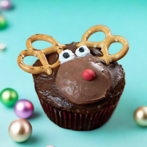 Reindeer Chocolate Cupcake, part of Christmas collection at Looshis