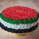 UAE 50th National Day Whole cake, 20cm in size, chocolate flavor. for delivery in Dubai