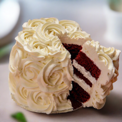 Red velvet cake that is so rich and creamy!  We offer cake Delivery in Dubai. Order online for delivery. 