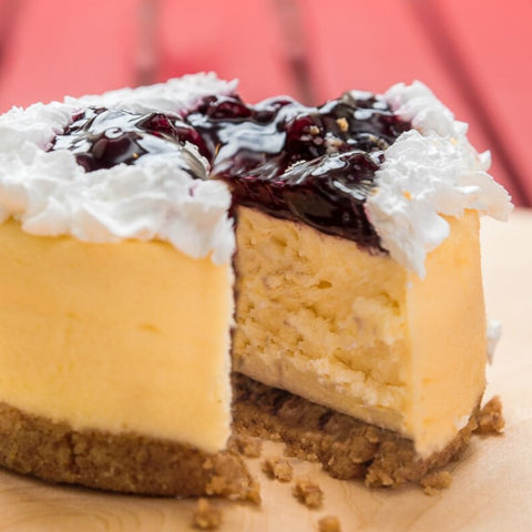 Delicious and Creamy Cheesecake! We have different flavors: Cherry, Strawberry and Blueberry!  Order online for delivery in Dubai. 