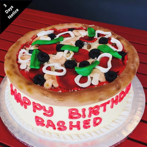 Pizza themed birthday cake